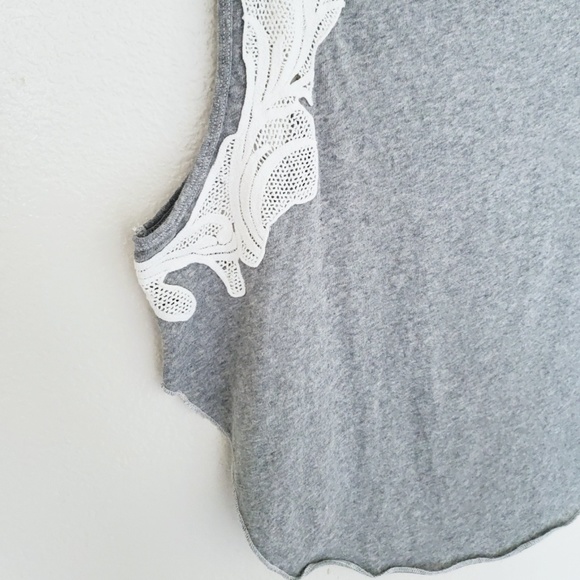 We The Free Grey Top with Lace Side Panels - Picture 6 of 7